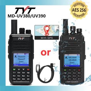 Walkie Talkie Tyt AES256 Şifreleme MD-UV380/390 Dijital VHF UHF Çift Bant Su Geçirmez Radyo GPS Jambon DMR