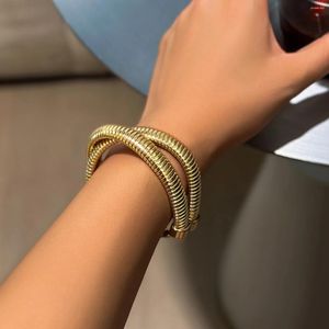 Звено-браслеты Высокое качество, преувеличенный массивный тяжелый металлический браслет-цепочка для женщин, винтажный спиральный большой браслет, ювелирные изделия в стиле гранж, стимпанк для мужчин