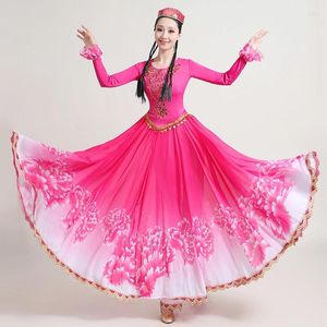Этническая одежда, танцевальный костюм, уйгурская открытая большая распашная юбка, художественное экзаменационное тренировочное платье, уйгурское платье