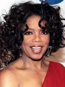 Ünlü Oprah Saç Modeli Siyah Kıvırcık Dantel Ön Brezilya İnsan Saç Perukları Siyah Kadınlar İçin Cansız Peruklar% 150% 12inch