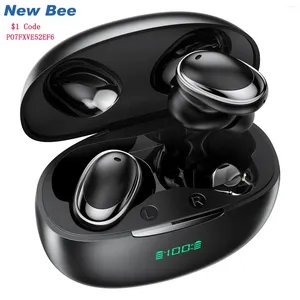 Bee CT02 Беспроводные наушники Bluetooth-гарнитура со светодиодным дисплеем Наушники громкой связи с двумя микрофонами для телефонов