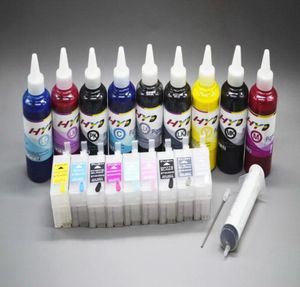 Epson Surecolor için P600 Mürekkep Yeniden Doldurma Kitleri P600 Yazıcı Doldurma Mürekkep Kartuşu Otomatik Sıfırla Mürekkep Pişirme Çip Toplu 100ml Doldurma Ink1185858