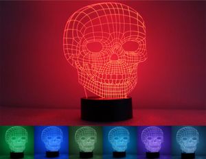 Skelett-Nachtlicht, USB-Stromversorgung, Knopf-Stil, sieben Farben, LED, kreativ, 3D, Zuhause, Schlafzimmer, Ausstellungshalle, Gang, Atmosphäre 1668493