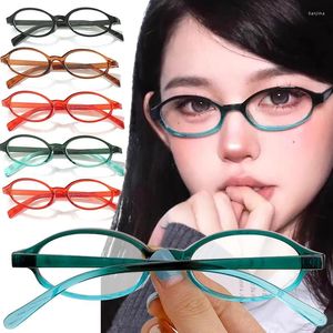 Sonnenbrille Retro Oval Brille Mädchen Y2K Rot Grün Tee Rahmen Glas Brillen Dekorative Computer Anti-blau Brillen Frauen Meer Fahren