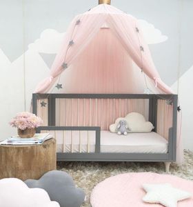 Cama de bebê mosquiteiro crianças cama redonda cúpula pendurado cama dossel cortina chlildren decoração do quarto do bebê berço rede tenda6775689