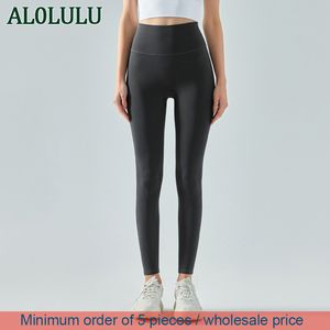 Al-381 Tozluk Logo Kadın Fitness Pantolon Yüksek Bel Spor Yoga Pantolon Toptan