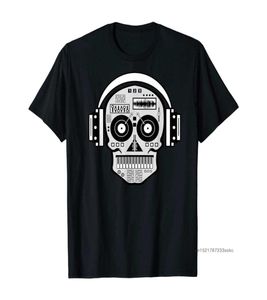 DJ футболки хипстерские топы мужские футболки с принтом черепа диск наушники хип-хоп музыкальная ТВ футболка летняя одежда для парней в стиле фанк 2106299800155