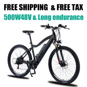 Bicycle Electric Bike 48V500W motor 27.5inch eBike MTB Double disc brake bike Aluminium alloy frame Free shipping