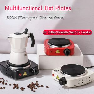 Tools 500 W elektrischer Teewärmer, tragbare Gusseisen-Heizplatte zum Kochen, Mini-Heizbrenner mit einstellbarer Temperatur für Kaffeekanne