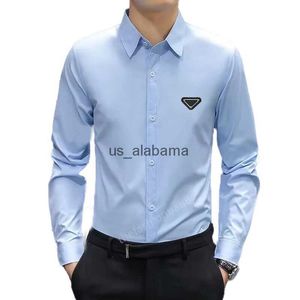Erkek Tişörtler Tasarımcı Lüks Erkek Gömlekler Gömlek Atletik İnce Fit Uzun Kollu Streç kırışık düğme aşağı İş Gömlek Erkek Giyim Multi-Colo 240301
