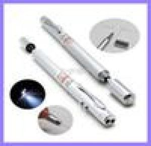 Lazer Pen Çok Fonksiyon 4 İçinde 1 Kırmızı Lazer LED Işık Lambası Top Pen Torch Teleskopik İşaretçi Silver4944087