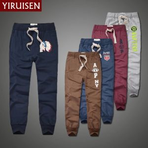 Спортивные штаны оптом YiRuiSen Бренд 100% хлопок Легкие спортивные штаны для мужчин Лоскутные повседневные длинные спортивные штаны Мужская осенняя одежда