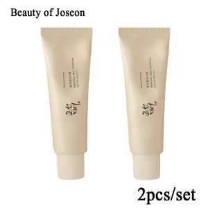 Cremes 2 peças maquiagem beleza de joseon alívio sol arroz probióticos 50ml spf50 + protetor solar corporal facial clareamento hidratante cc pré-maquiagem