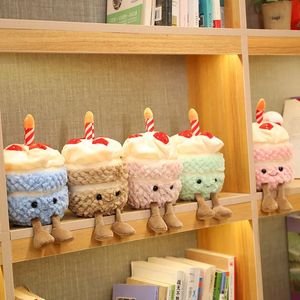 2024 очаровательная мягкая плюшевая игрушка для торта ко дню рождения со свечами, фрукты, клубника, форма кекса, плюшевые детские плюшевые игрушки, милые куклы для детей