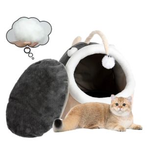 Mats Fener Balık Kedi Yatağı Sıcak Evcil Hayvan Sepeti Rahat Yavru Yolcu Yastık Kedi Ev Çadır Çok Yumuşak Yıkanabilir Mağara Kedileri Yatak