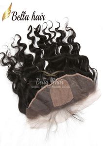 Dantel Frontal Kapatma İpek Taban Üst Brezilya Vücut Dalgası İnsan Saç Uzantıları 4x13 Doğal Renk Kulak Saç Parçaları 822Inch7770789