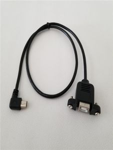 90 Derece Sağ Açılı Mini USB B Erkek - USB B Kadın Veri Kablosu Panel Montajı Yazıcı için Vidalar 8969520