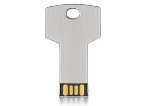 Taşınabilir gümüş metal anahtar 32GB USB 20 Flash Sürücüler 32GB Flash Pen Drive Başparmak Depolama PC Dizüstü MacBook T6761047 için Yeterli Bellek Çubuğu