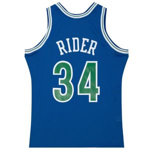 Dikişli Basketbol Formaları Isaiah Rider Jr. #34 1995-96 Mavi Örgü Hardwoods Klasik Retro Jersey Erkek Erkek Gençlik S-6XL