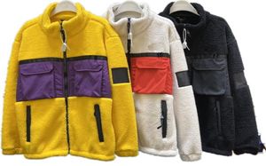 Kış erkek kuzey kuzu yün polar ceket özel nakış logo ceketleri bayanlar sıcak yüz ceket standup yaka açık giyim2749070