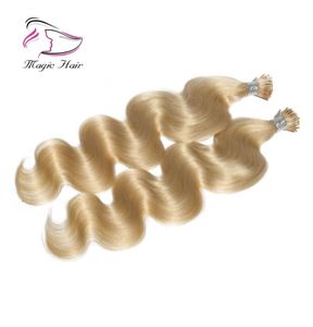 Evermagic satan yüksek kaliteli ucuz remy saç uzantıları insan saçı ben bahşiş vücut dalgası remy uzantısı4458722