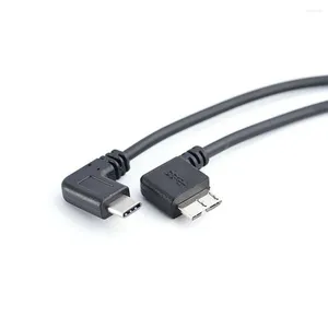 Açı 90 Derece USB3.1 Tip-C-USB 3.0 Mikro B Kablosu 5GBPS Veri Konnektör Adaptörü Cep Telefonu PC OTG C Türü