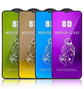 İPhone 14 Pro MAX 13 MINI 12 11 XS XR X 8 7 6 Plus SE 8D Ayna Temperli Cam Tam Kapak Makyaj Kapsamı CU4484454