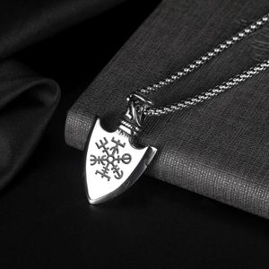 Wolf Tide Yeni Kişiselleştirilmiş Punk Snowflake Arrow Kendini Savunma Kolye Modaya Modeli Erkekler Paslanmaz Çelik Zincir Çapraz Hediye Takı Kollar Toptan Bijoux Yakası