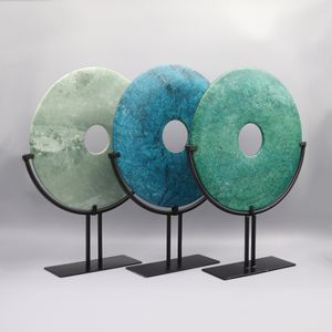 Украшение из мраморного камня, круглый каменный диск удачи на металлической основе, нефритовый камень Юби