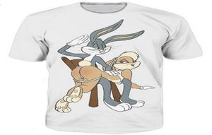 Мультфильм Bugs Bunny Looney Tunes Новейшая футболка Мужчины Женщины Унисекс Забавный 3d принт Лето с коротким рукавом O-образным вырезом с круглым вырезом Повседневные топы A229599117