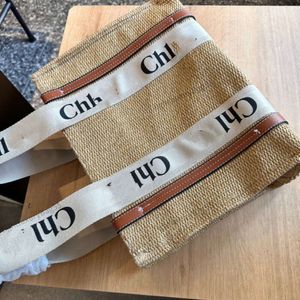 10A CHL-Bag Дизайнерская сумка Размер высшего качества WOODY TOTE BAG Дизайнерские сумки Женские сумки Льняная кожаная одежда Crossbody Shopping Повседневная пляжная сумка через плечо Кошельки 240301