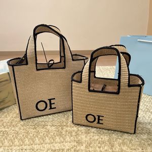 Loes Дизайнерские сумки-тоут для женщин Новая мода Соломенная плетеная сумка Корзина для продуктов Сумки для покупок Высокое качество Леди Роскошная сумка Открытая большая сумка