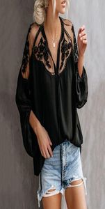 Yaz bayanlar siyah üstler şifon gömlekleri bluz kadınlar şeffaf ucuz kıyafetler Çin feminas camisas giyim kadın artı boyutu2455367