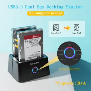 Управление Wavlink HDD Dock Station USB 3.0 Внешний случай жесткого диска.