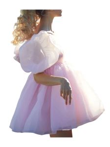 Elbise kadın puflu kol tül prenses elbise peri fırar