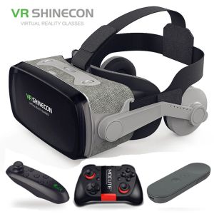 Cihazlar 2019 Google Cardboard VR Shinecon 9.0 Pro Sürüm VR Sanal Gerçeklik 3D Gözlükler +Akıllı Bluetooth Kablosuz Uzaktan Kumanda Gamepad