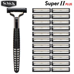 Стволы 22 лезвия + 1 бритва Оригинальная Schick Super II Plus для бритвы для бритвы.