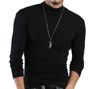 Gömlek Üst Yarım Yavru YelTTLENECK JUMPER Uzun Kollu Mens Kazak Düzenli Slim Fit Sold Tshirt Günlük Ev Gecesi Rahat 240226