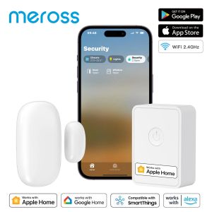 Управление Meross HomeKit Wi-Fi, умный дверной датчик, детектор открытия и закрытия окна, охранная сигнализация для умного дома, Google Alexa SmartThings