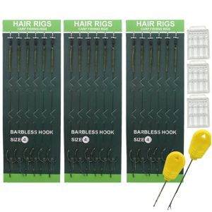 Fishhooks 18pcs sazan kuleleri balık tutma saç kuleleri hazır sazan balıkçılığı kanca boyutu 2#4#6#8 Balıkçılık Takım Ticaret Aksesuarları Pesca