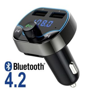 Oyuncu Şık Oletili Uygun Onekey Cevap Araba Puro Fişi BluetoothCompatible FM Verici Mp3 Çalar Radyo Kiti Çift USB Tutucu