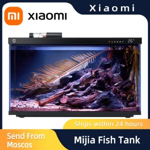 Akvaryumlar Xiaomi Mijia Akıllı Balık Tankı Myg100 Mijia App ile Çalışma Mobil Kontrollü Uzaktan Besleme Akıllı Aydınlatma Sistemi Işık Akvaryumu