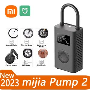 Control 2023 Newest Xiaomi Mijia Electric Air Compressor 2 Led TypeC Inflator Multitool Air Pump for Bike Automotive Car