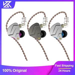 Kulaklıklar KZ ZSN Ear Monitor Hibrid Teknolojisinde Pro Kulaklıklar En İyi Kulaklık 1BA+1DD HIFI BASS METAL Kablolu Kulaklık Mikrofonlu