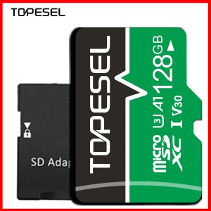Aksesuarlar Topesel Micro SD Kartlar 64GB MicroSD Bellek Kartı Sınıfı 10 Yüksek Hızlı 128GB 256GB U3 4K HD TF Flash Kart Telefon Drone Kamera