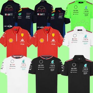 2024 Formula 1 F1 Yarış Setleri Mercedeser AMG Petronas Fernando Alonso T-shirt Sıradan Nefes Alabası Yaz Araba Logosu Motorsport Ferari Team Rugby Jersey Gömlekleri