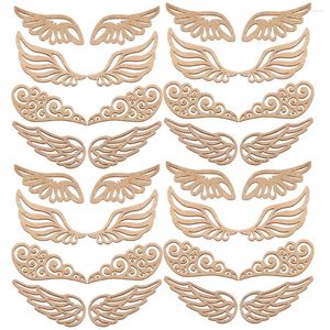 Декоративные фигурки, деревянные крылья, вырезы, форма крыльев ангела, украшение, украшение «сделай сам», бирки с натуральным чипом, перфорированная нашивка