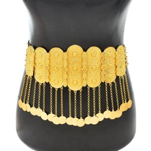 Elbiseler Tayland Arap Gold Metal Göbek Dans Bel Zincirleri Kadınlar İçin Boho Çiçek Rhinestone Uzun Tassel Elbise Kemer Zincirleri Hint Mısır