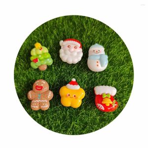 Şişeler Dökme Sevimli Mini Noel Dekorasyon Düz Arka Reçine Cabochons Sızıntıları Scrapbooking Diy Takı Zanaat