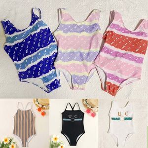 Kids sıcak mayo tasarımcı markası tek parçalar yüzer kız bebek bikini yürümeye başlayan çocuklar yaz baskılı plaj havuzu spor mayo gençlik bebekler h59c#